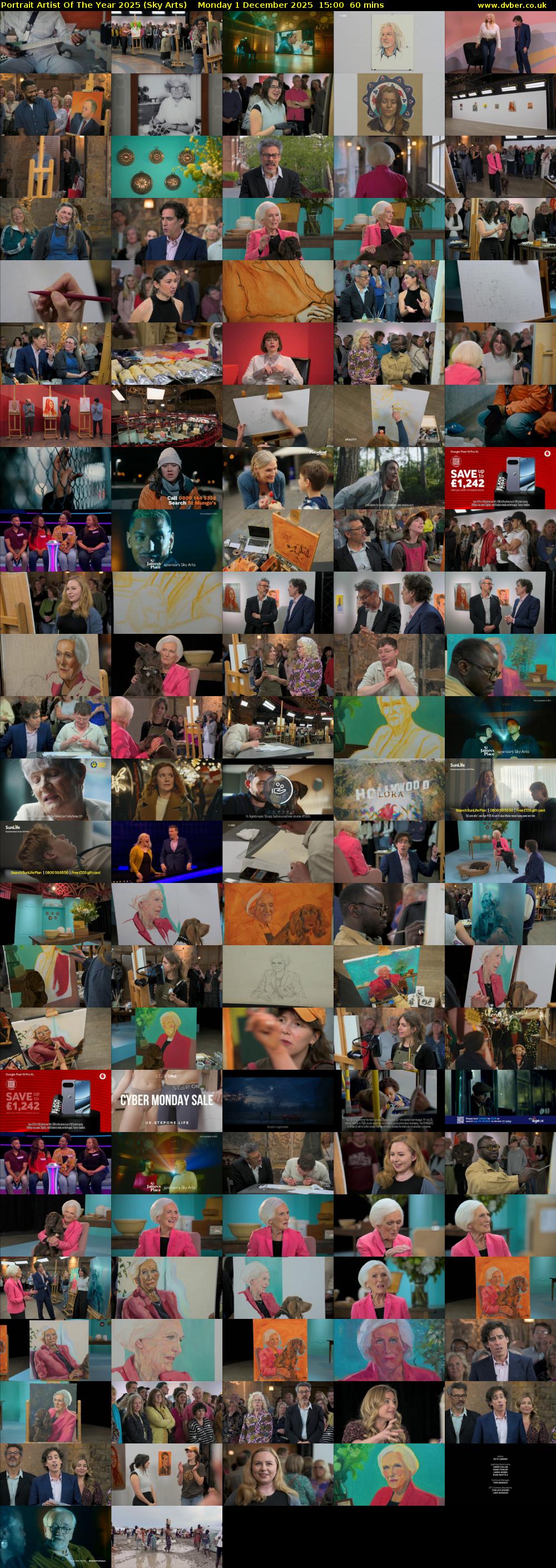 Portrait Artist Of The Year 2025 (Sky Arts) Monday 1 December 2025 15:00 - 16:00
