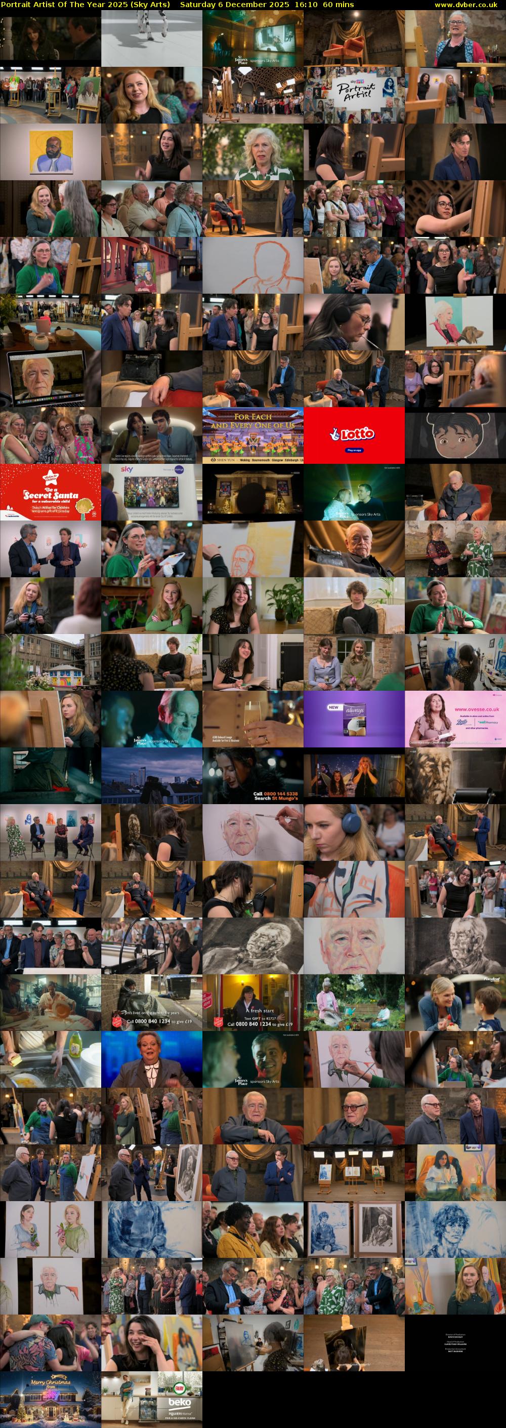 Portrait Artist Of The Year 2025 (Sky Arts) Saturday 6 December 2025 16:10 - 17:10