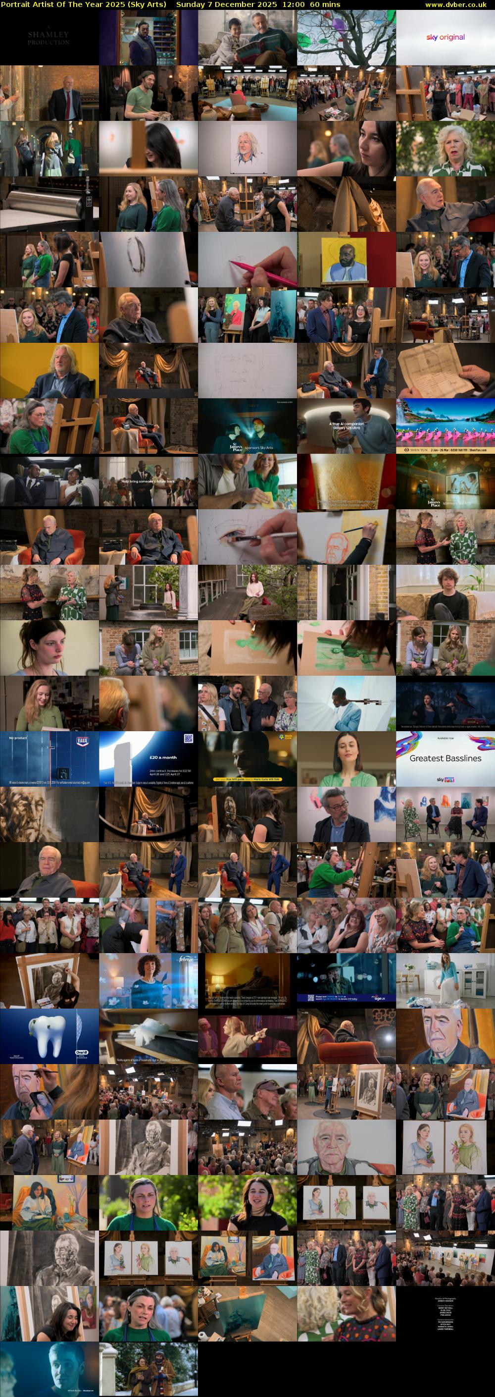 Portrait Artist Of The Year 2025 (Sky Arts) Sunday 7 December 2025 12:00 - 13:00