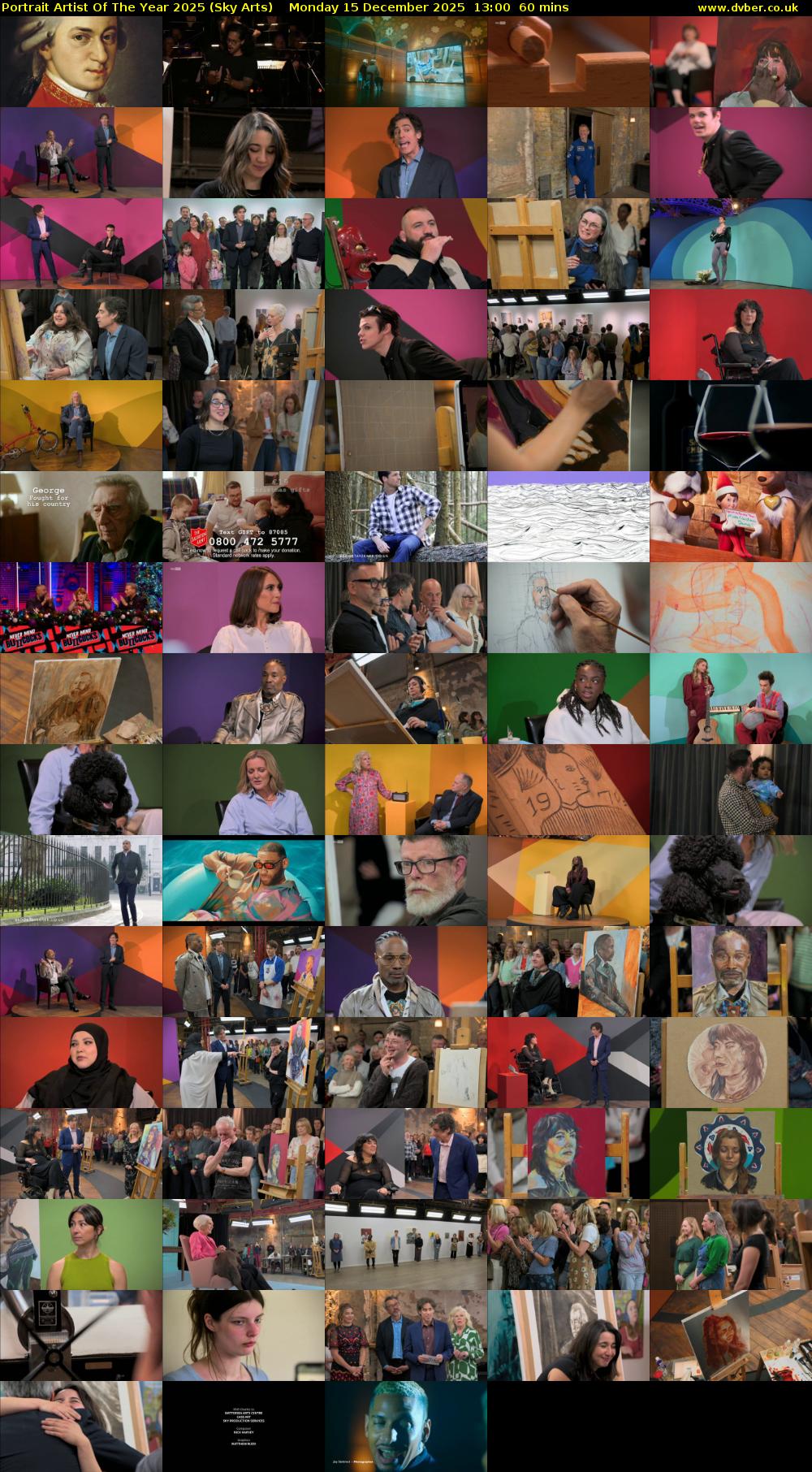 Portrait Artist Of The Year 2025 (Sky Arts) Monday 15 December 2025 13:00 - 14:00