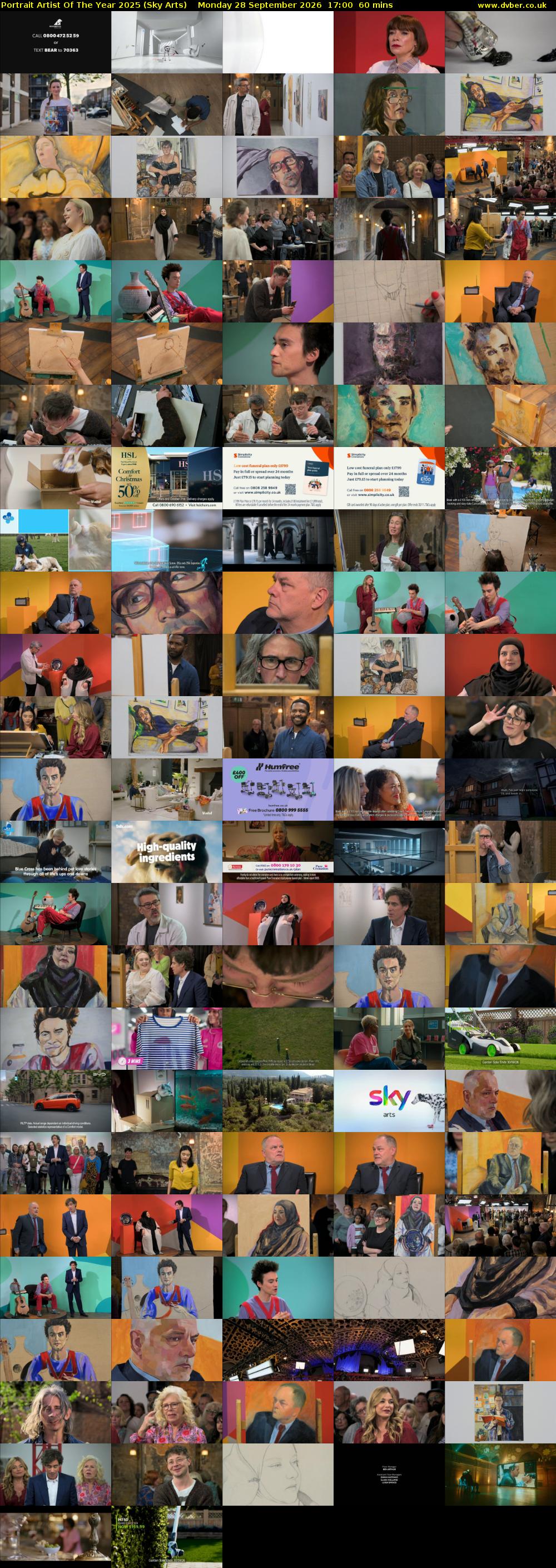 Portrait Artist Of The Year 2025 (Sky Arts) Monday 28 September 2026 17:00 - 18:00