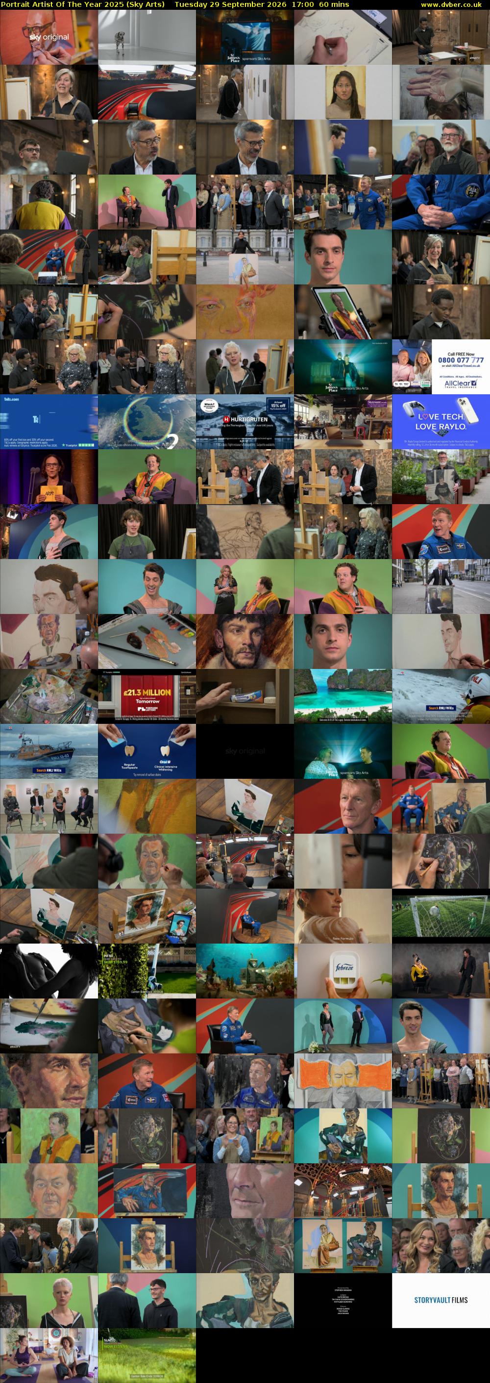 Portrait Artist Of The Year 2025 (Sky Arts) Tuesday 29 September 2026 17:00 - 18:00