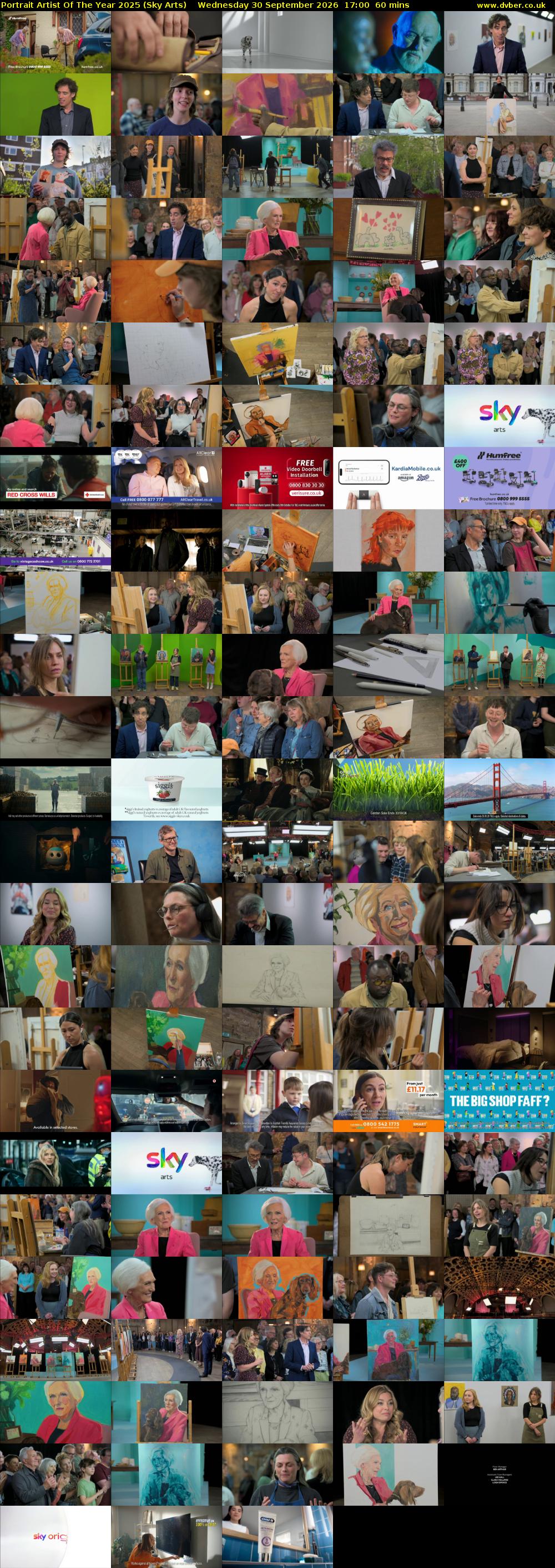 Portrait Artist Of The Year 2025 (Sky Arts) Wednesday 30 September 2026 17:00 - 18:00