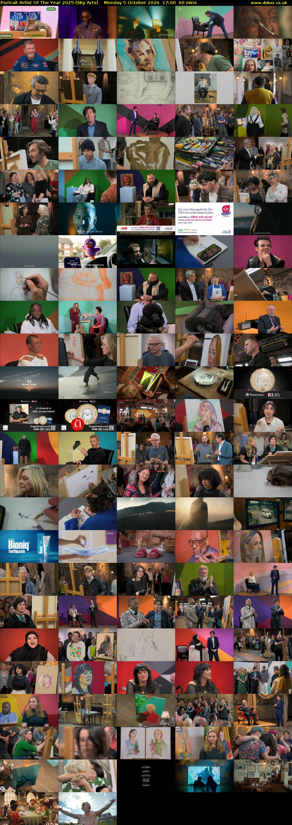 Portrait Artist Of The Year 2025 (Sky Arts) Monday 5 October 2026 17:00 - 18:00