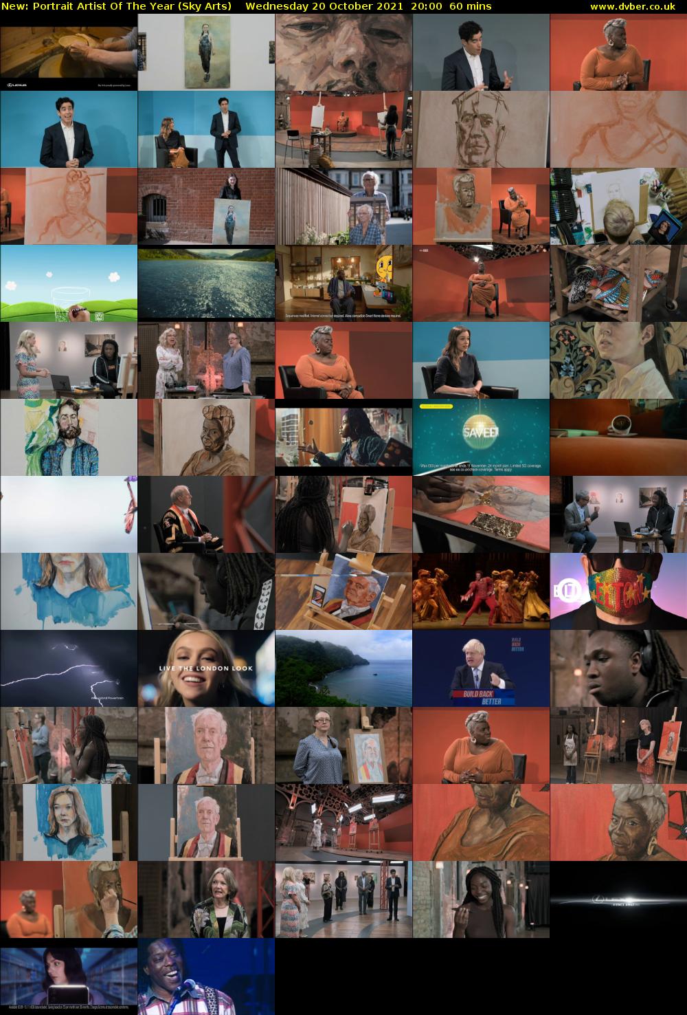 Portrait Artist Of The Year (Sky Arts) Wednesday 20 October 2021 20:00 - 21:00