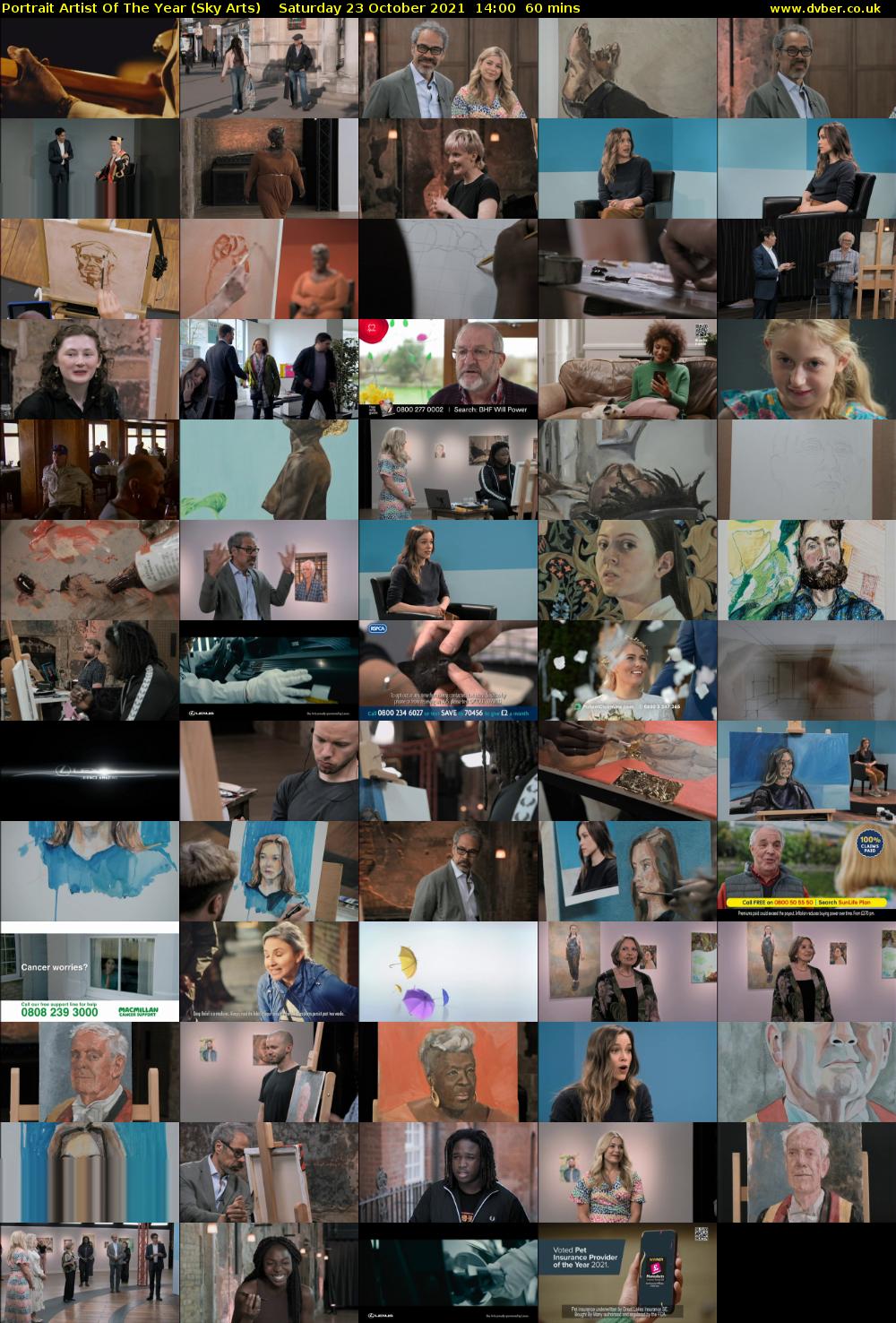 Portrait Artist Of The Year (Sky Arts) Saturday 23 October 2021 14:00 - 15:00