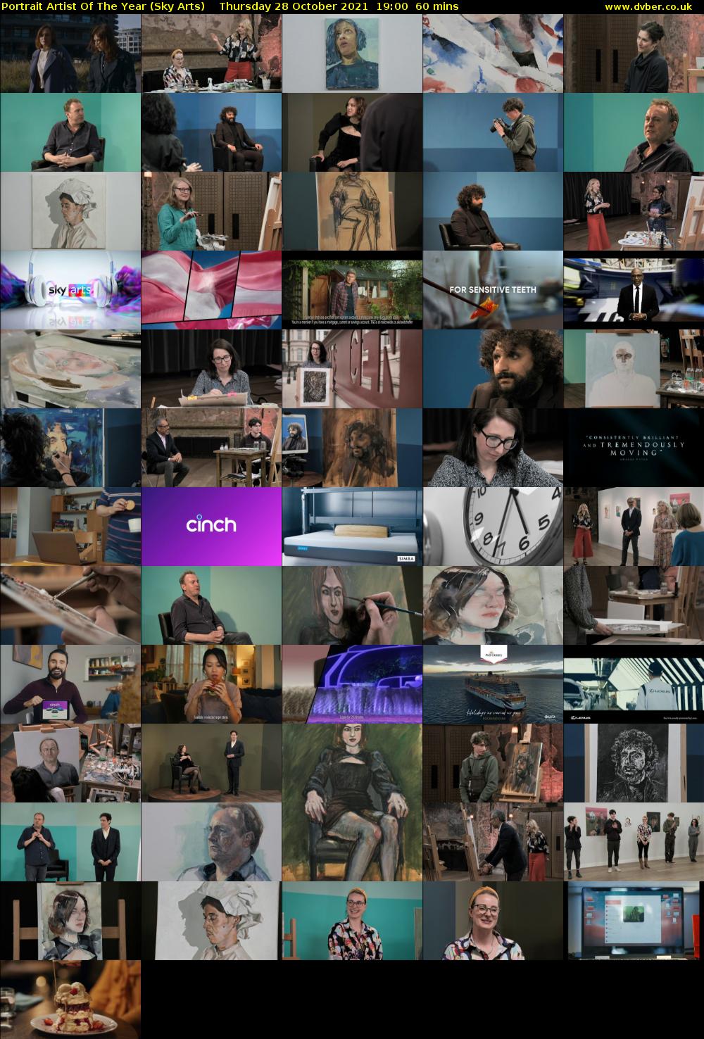 Portrait Artist Of The Year (Sky Arts) Thursday 28 October 2021 19:00 - 20:00