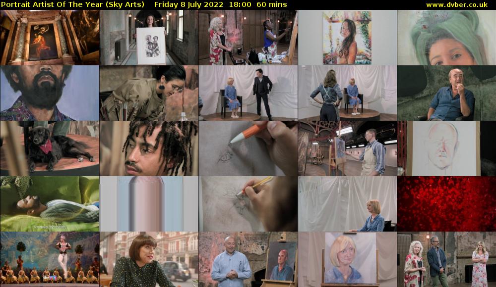 Portrait Artist Of The Year (Sky Arts) Friday 8 July 2022 18:00 - 19:00