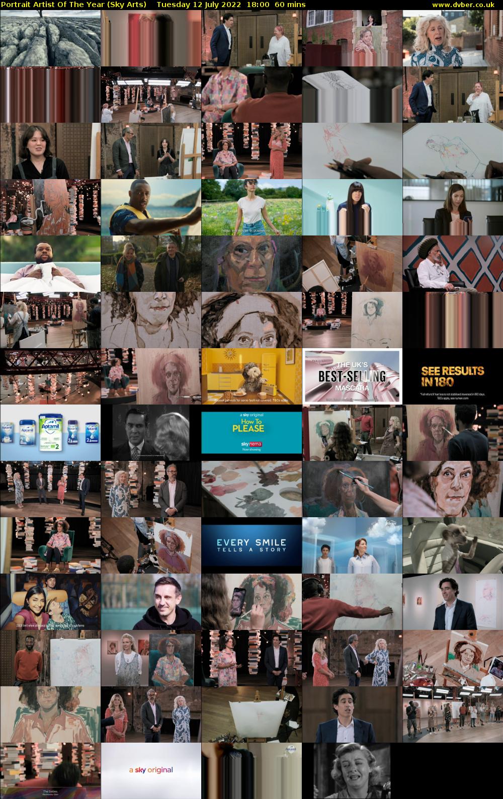 Portrait Artist Of The Year (Sky Arts) Tuesday 12 July 2022 18:00 - 19:00