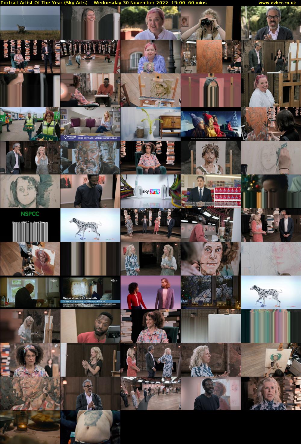 Portrait Artist Of The Year (Sky Arts) Wednesday 30 November 2022 15:00 - 16:00
