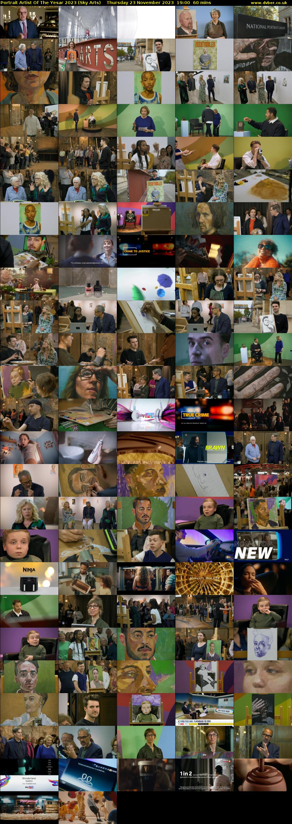 Portrait Artist Of The Yesar 2023 (Sky Arts) Thursday 23 November 2023 19:00 - 20:00