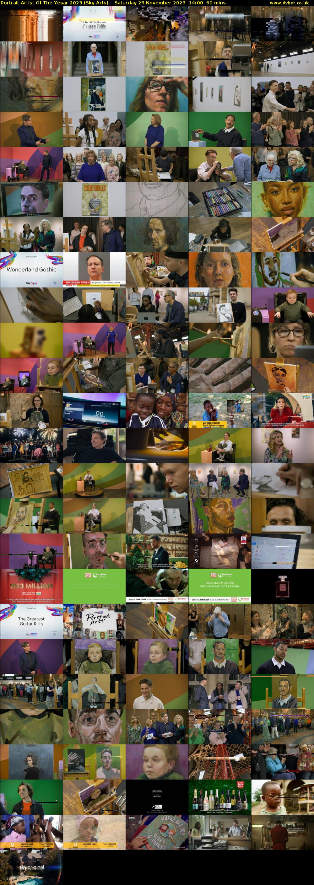 Portrait Artist Of The Yesar 2023 (Sky Arts) Saturday 25 November 2023 14:00 - 15:00