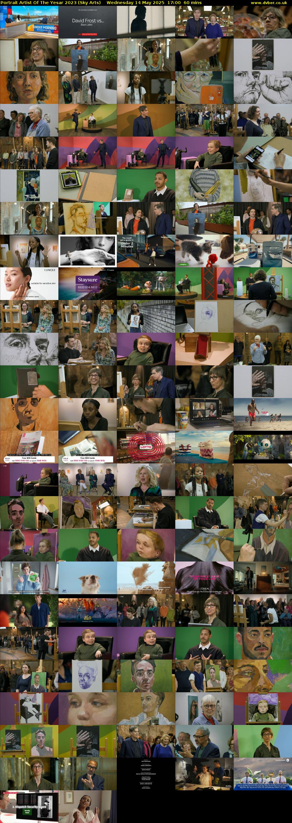 Portrait Artist Of The Yesar 2023 (Sky Arts) Wednesday 14 May 2025 17:00 - 18:00