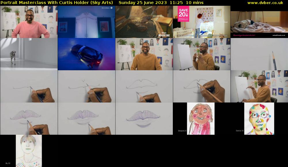Portrait Masterclass With Curtis Holder (Sky Arts) Sunday 25 June 2023 11:25 - 11:35