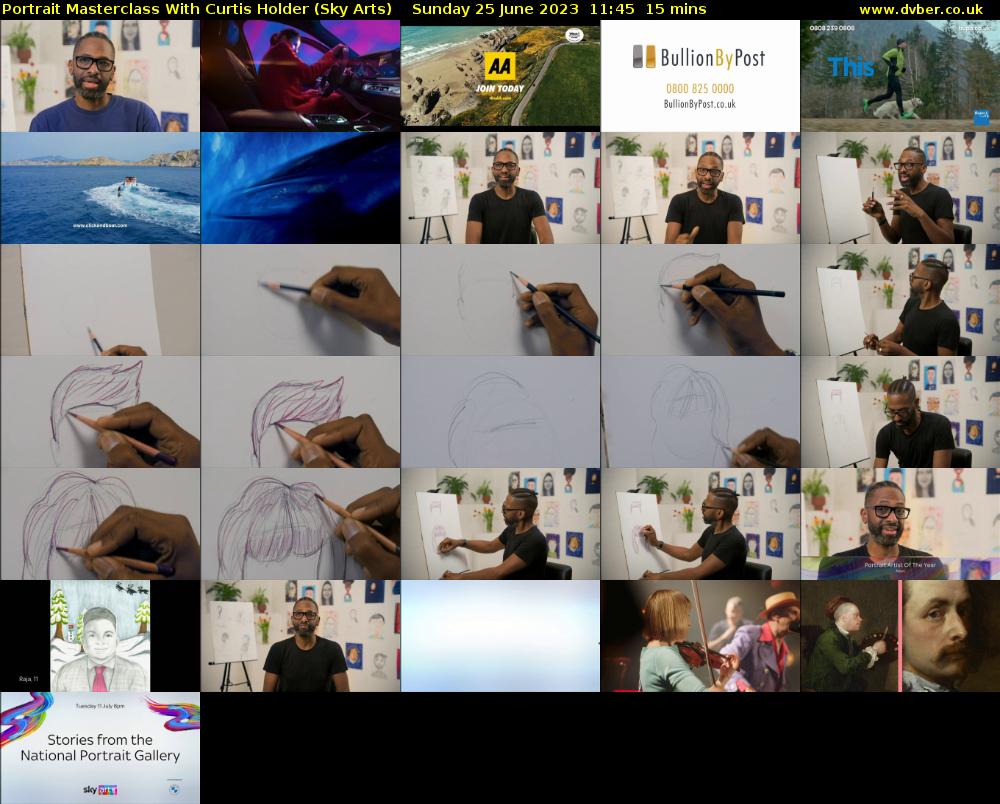 Portrait Masterclass With Curtis Holder (Sky Arts) Sunday 25 June 2023 11:45 - 12:00