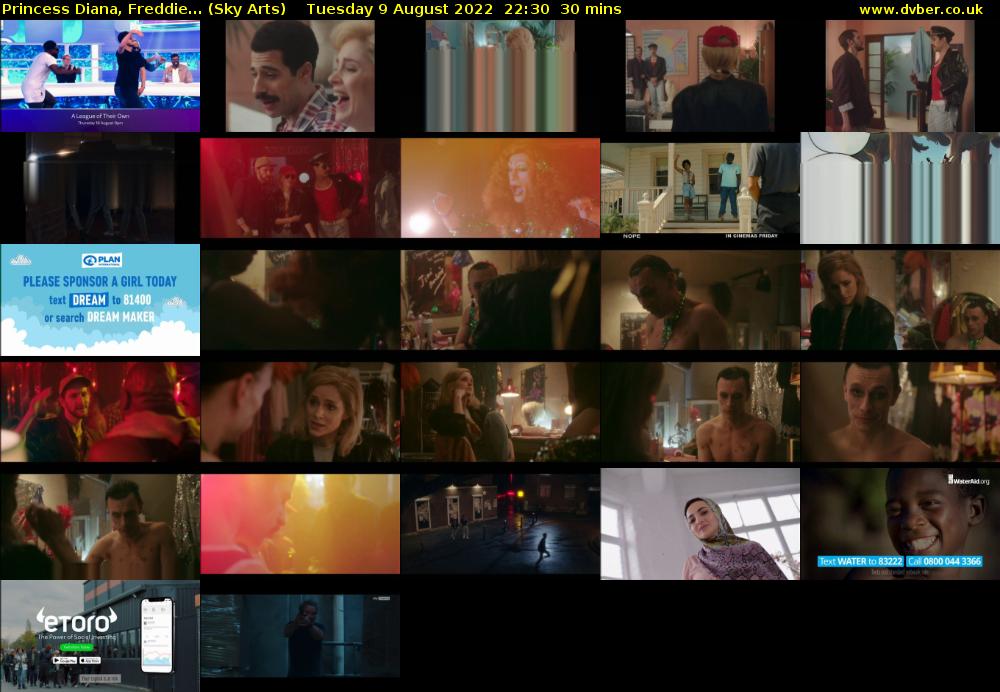 Princess Diana, Freddie... (Sky Arts) Tuesday 9 August 2022 22:30 - 23:00