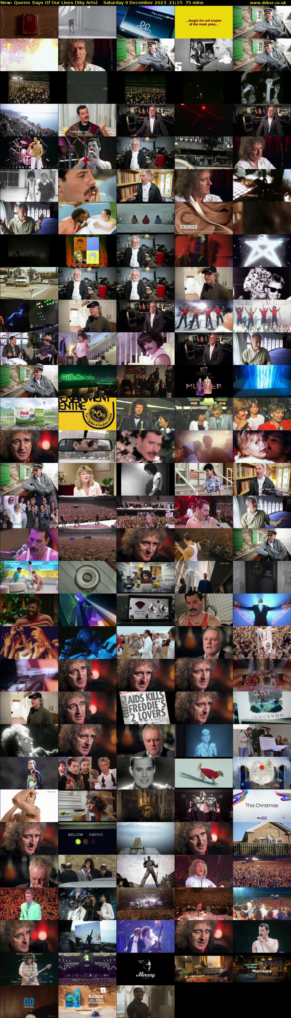 Queen: Days Of Our Lives (Sky Arts) Saturday 9 December 2023 21:15 - 22:30
