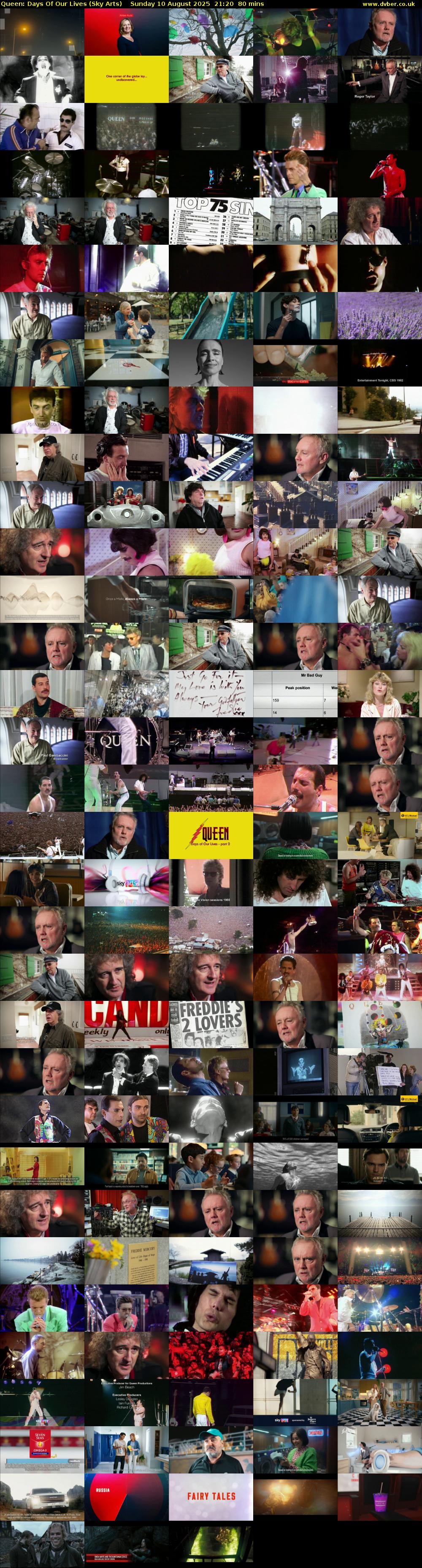 Queen: Days Of Our Lives (Sky Arts) Sunday 10 August 2025 21:20 - 22:40