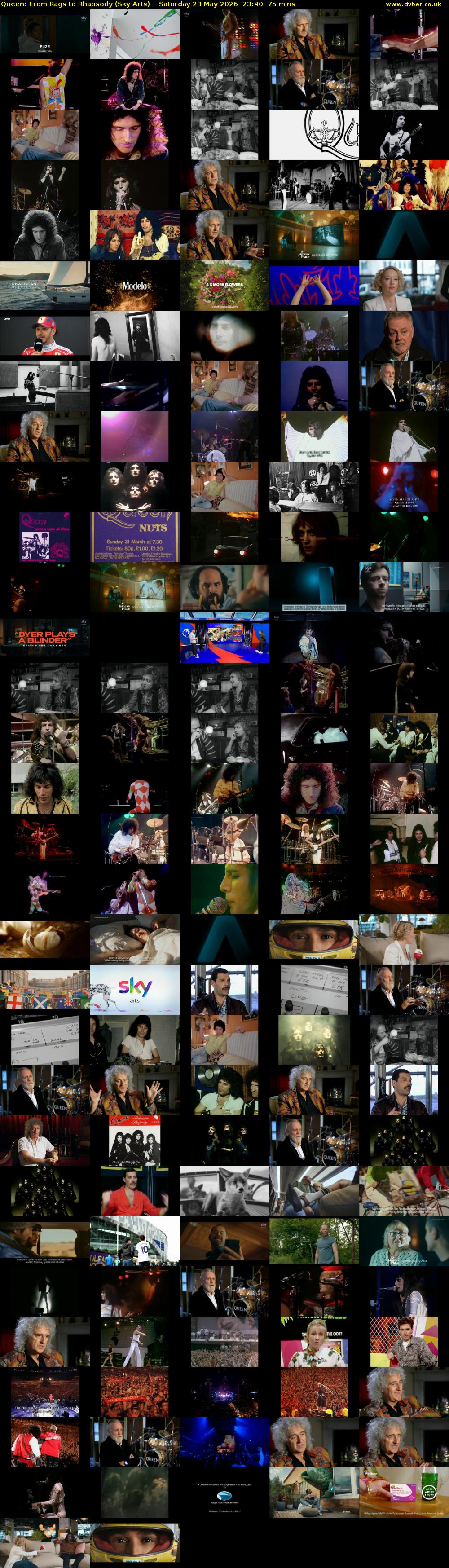 Queen: From Rags to Rhapsody (Sky Arts) Saturday 23 May 2026 23:40 - 00:55
