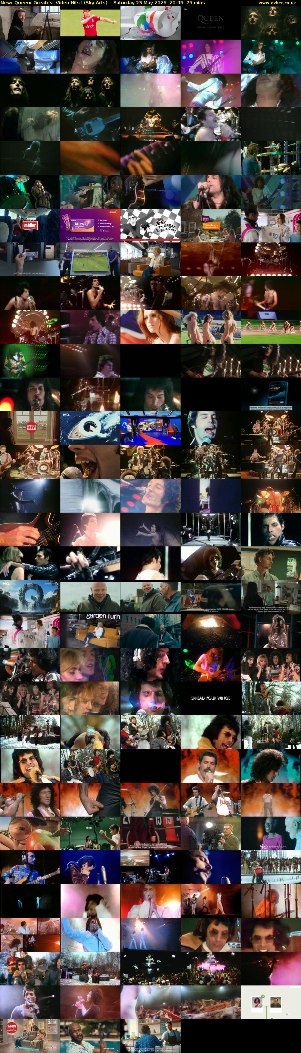 Queen: Greatest Video Hits l (Sky Arts) Saturday 23 May 2026 20:45 - 22:00