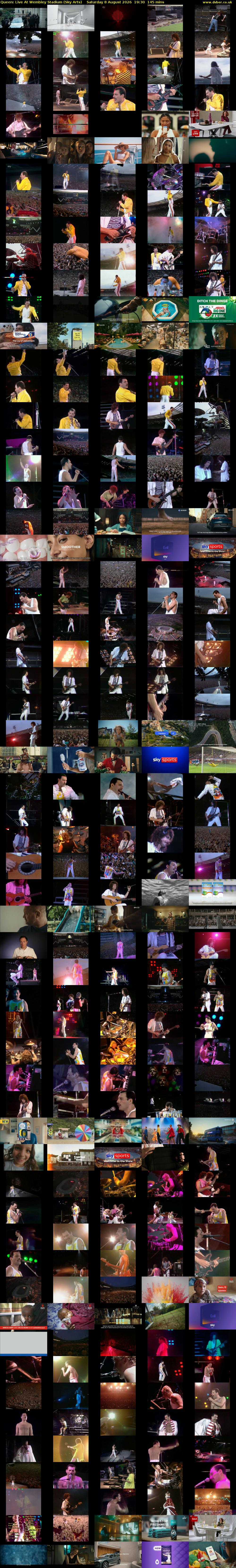 Queen: Live At Wembley Stadium (Sky Arts) Saturday 8 August 2026 19:30 - 21:55