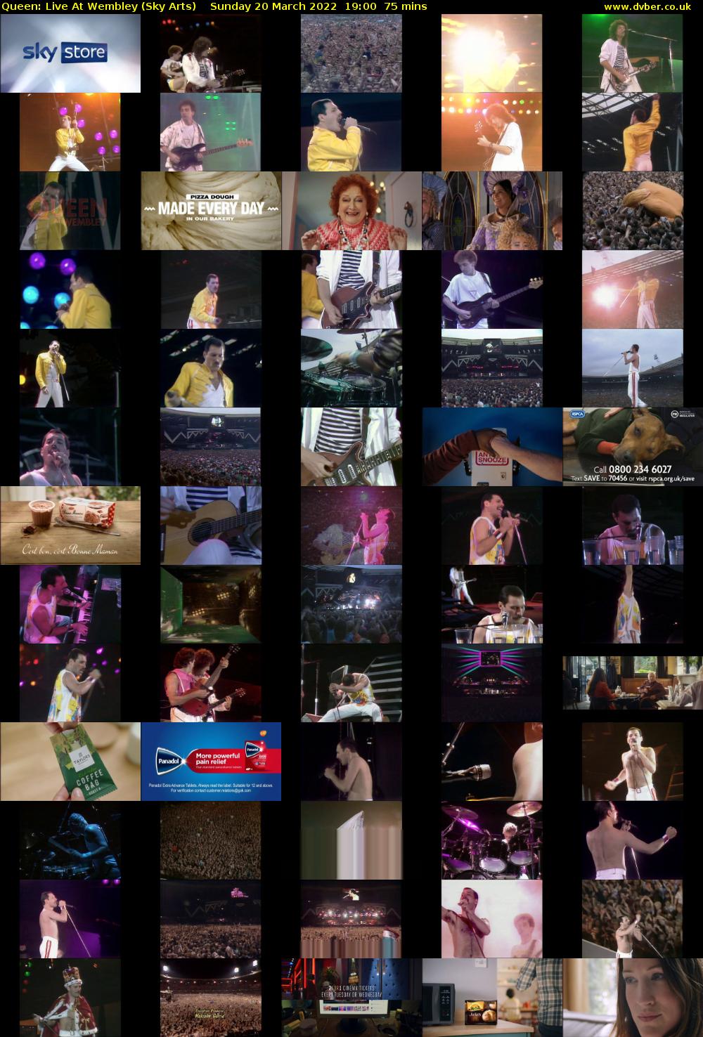 Queen: Live At Wembley (Sky Arts) Sunday 20 March 2022 19:00 - 20:15