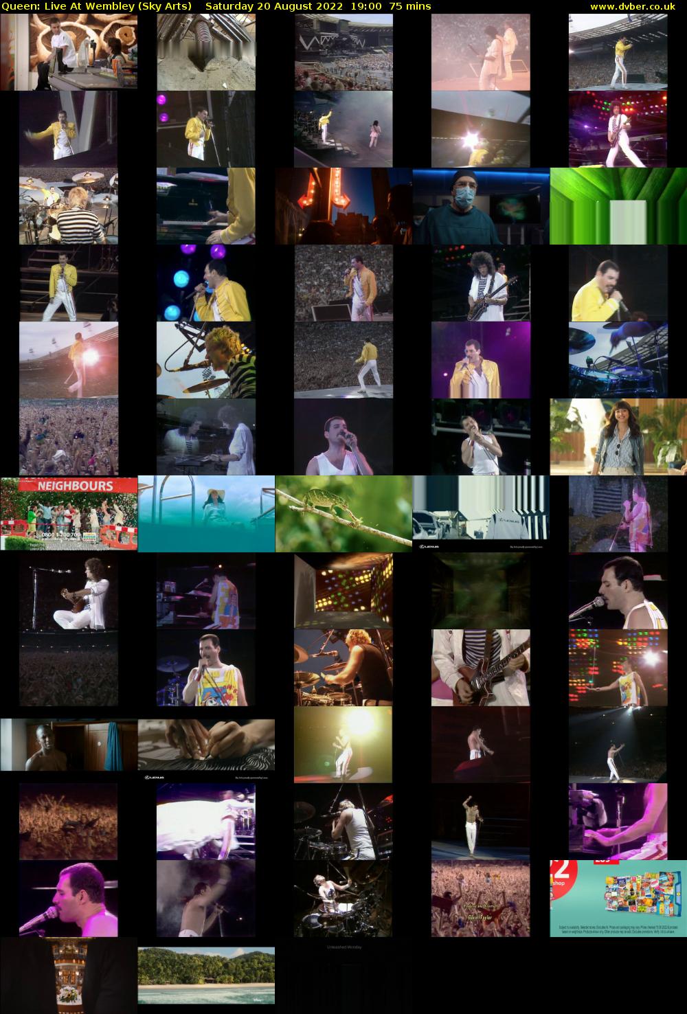 Queen: Live At Wembley (Sky Arts) Saturday 20 August 2022 19:00 - 20:15