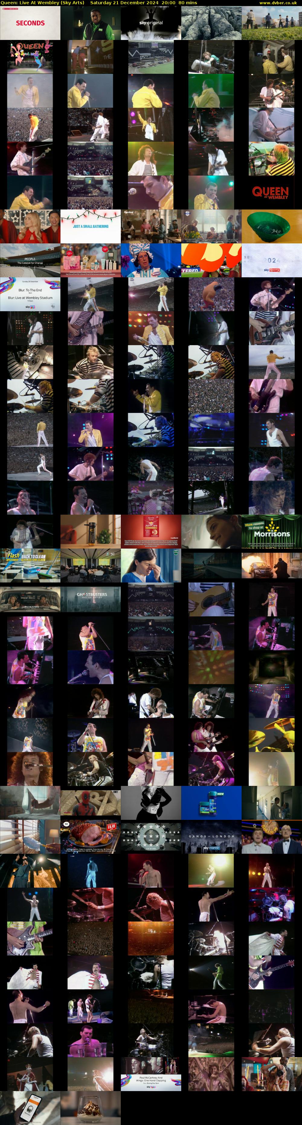Queen: Live At Wembley (Sky Arts) Saturday 21 December 2024 20:00 - 21:20