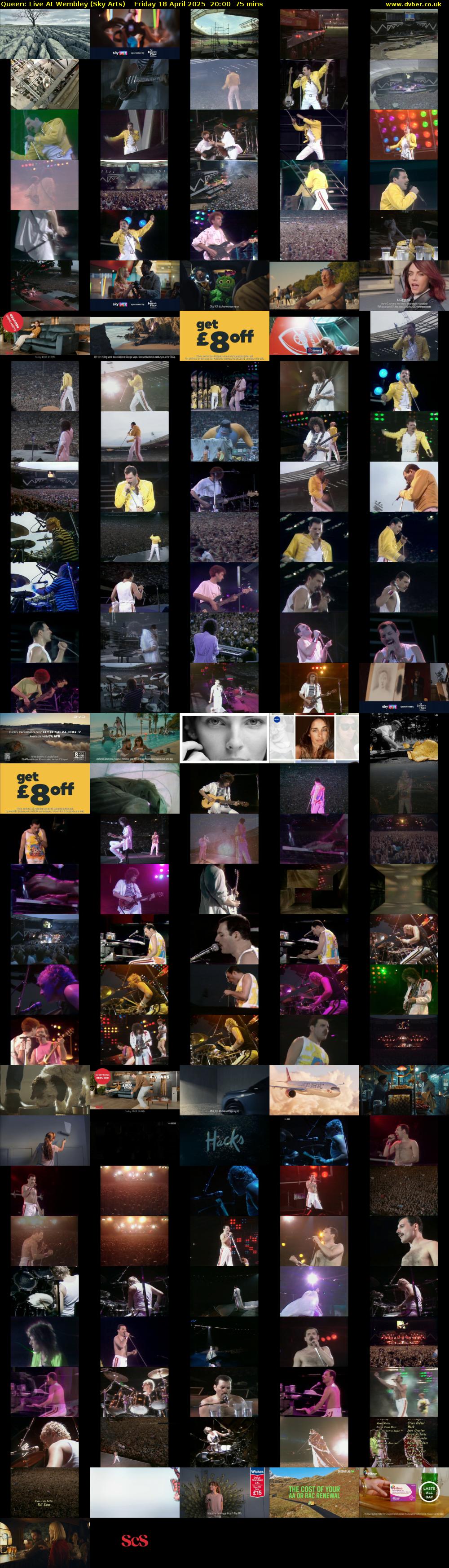 Queen: Live At Wembley (Sky Arts) Friday 18 April 2025 20:00 - 21:15