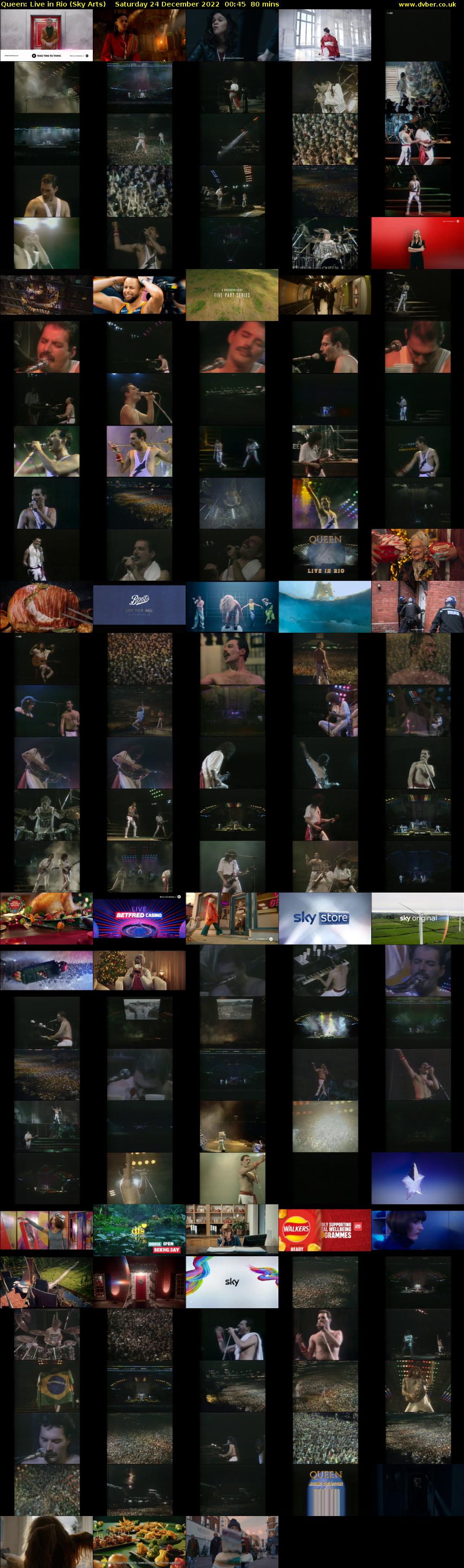 Queen: Live in Rio (Sky Arts) Saturday 24 December 2022 00:45 - 02:05
