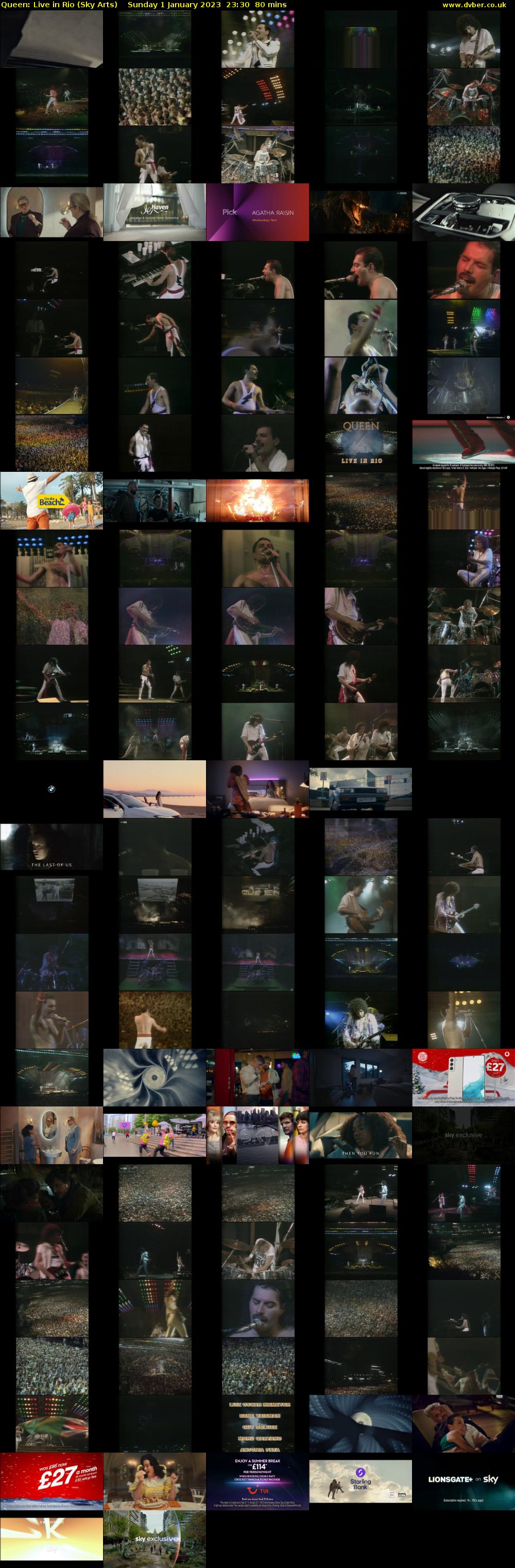 Queen: Live in Rio (Sky Arts) Sunday 1 January 2023 23:30 - 00:50