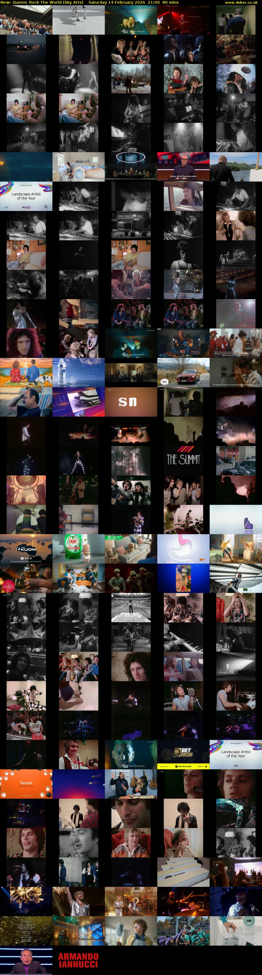 Queen: Rock The World (Sky Arts) Saturday 14 February 2026 21:00 - 22:20