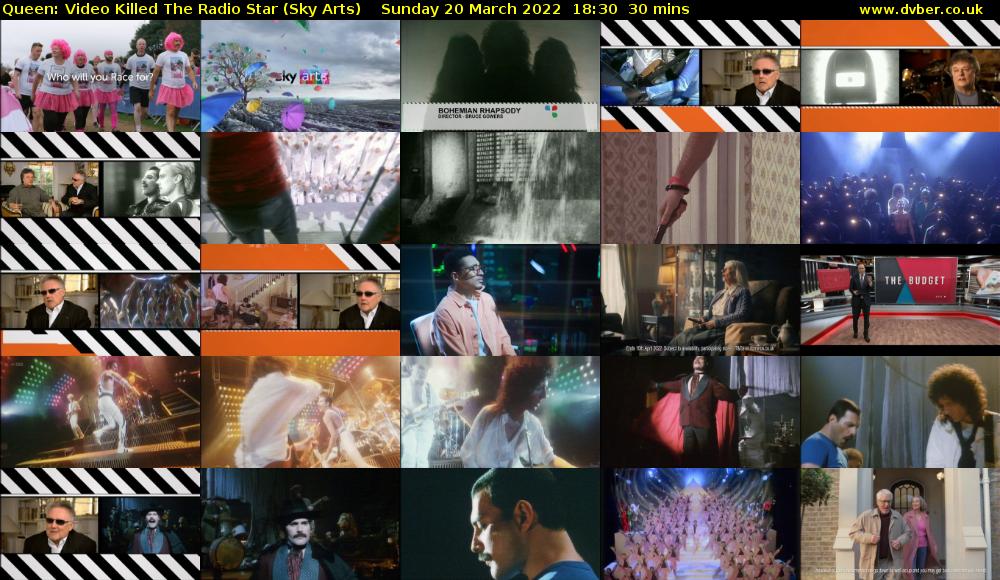 Queen: Video Killed The Radio Star (Sky Arts) Sunday 20 March 2022 18:30 - 19:00