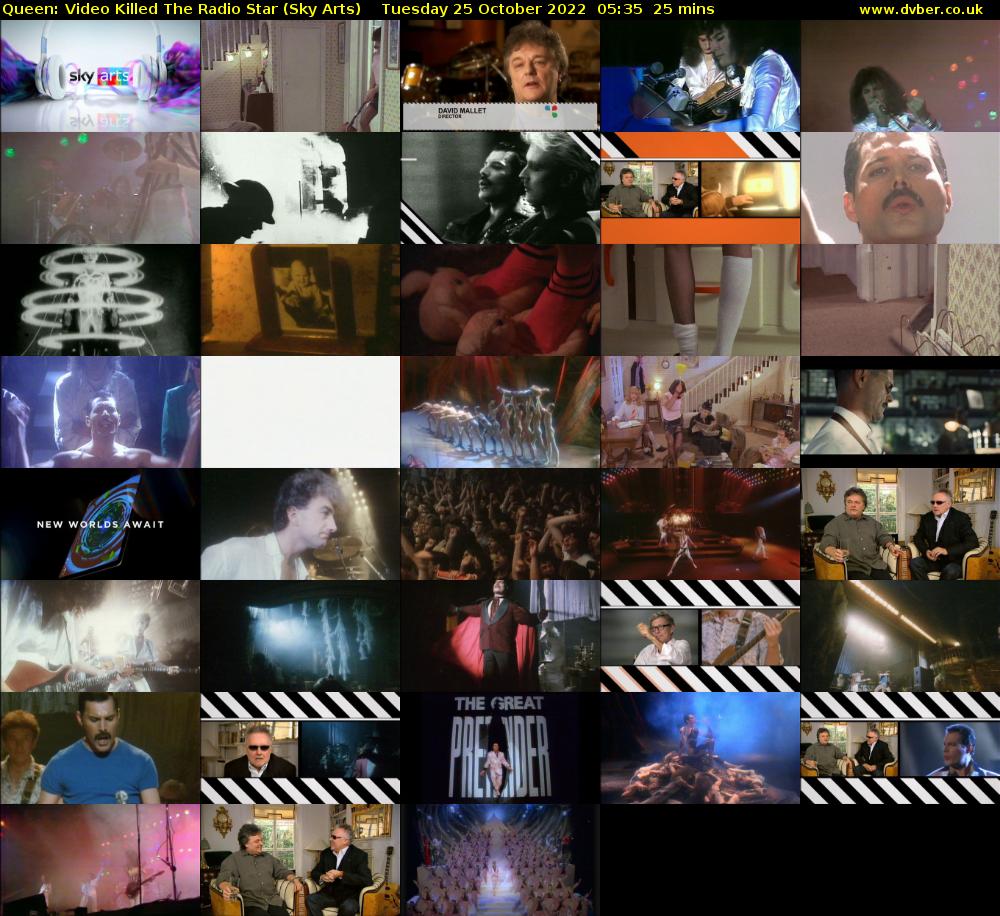 Queen: Video Killed The Radio Star (Sky Arts) Tuesday 25 October 2022 05:35 - 06:00