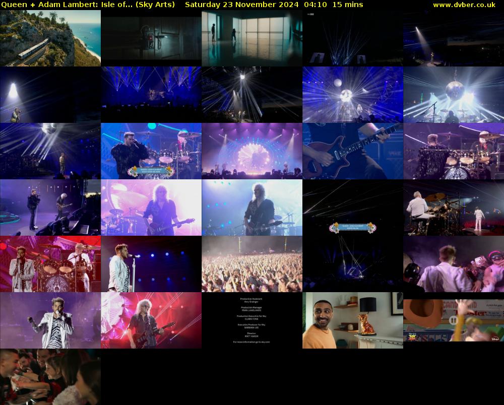 Queen + Adam Lambert: Isle of... (Sky Arts) Saturday 23 November 2024 04:10 - 04:25