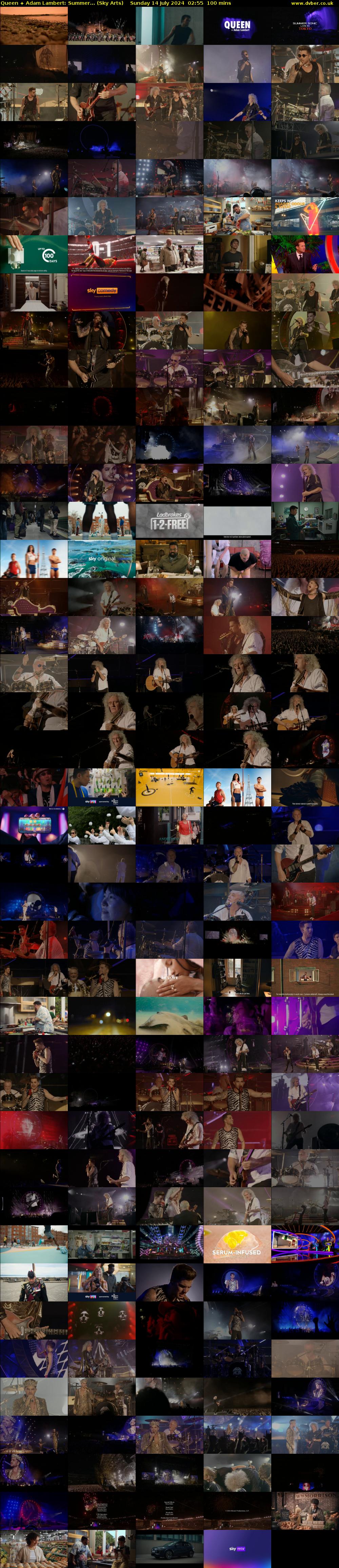 Queen + Adam Lambert: Summer... (Sky Arts) Sunday 14 July 2024 02:55 - 04:35