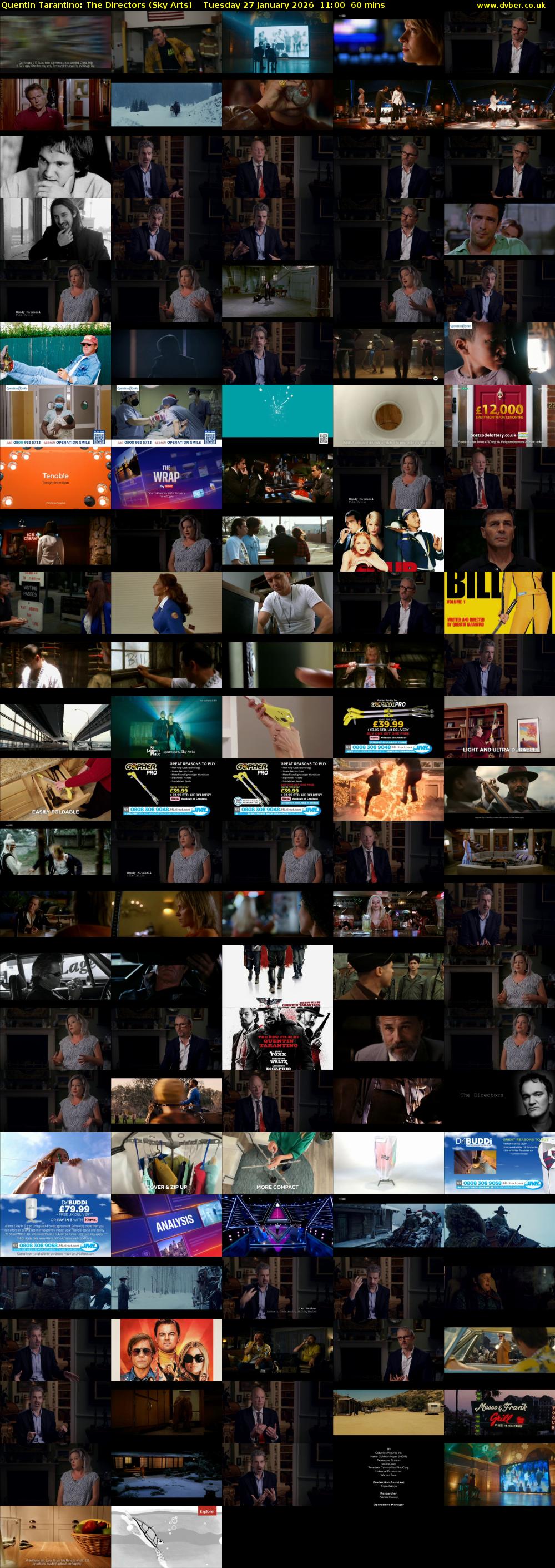 Quentin Tarantino: The Directors (Sky Arts) Tuesday 27 January 2026 11:00 - 12:00