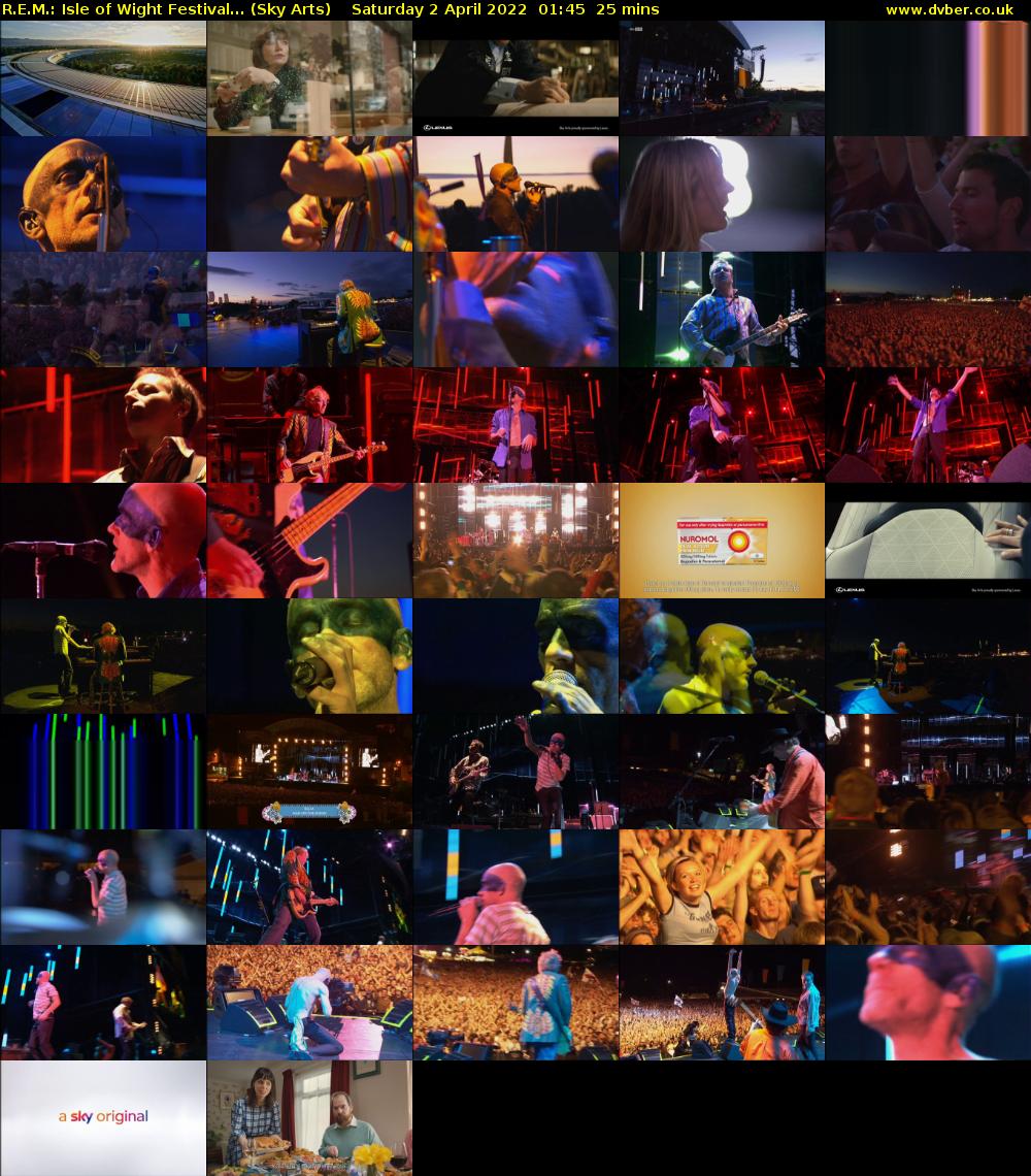 R.E.M.: Isle of Wight Festival... (Sky Arts) Saturday 2 April 2022 01:45 - 02:10