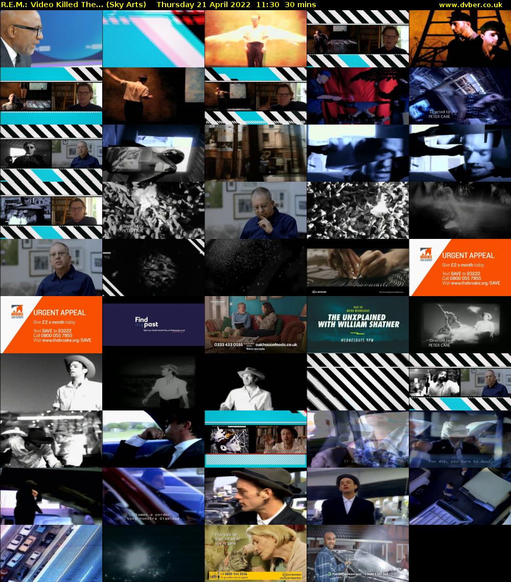 R.E.M.: Video Killed The... (Sky Arts) Thursday 21 April 2022 11:30 - 12:00