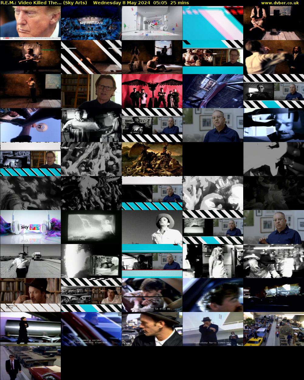 R.E.M.: Video Killed The... (Sky Arts) Wednesday 8 May 2024 05:05 - 05:30