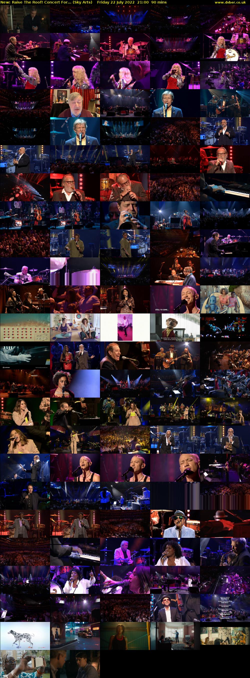 Raise The Roof! Concert For... (Sky Arts) Friday 22 July 2022 21:00 - 22:30
