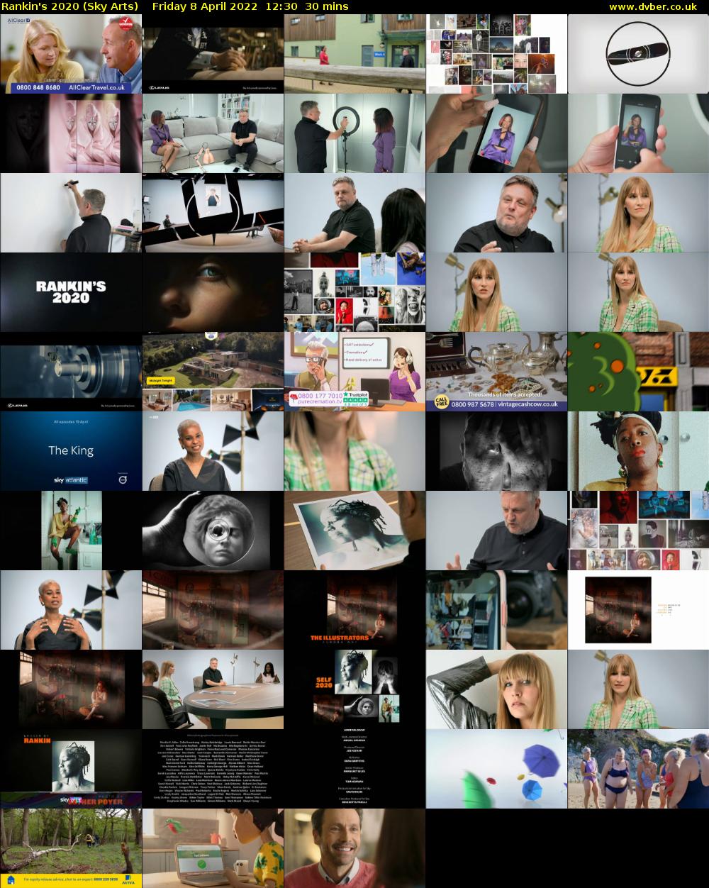 Rankin's 2020 (Sky Arts) Friday 8 April 2022 12:30 - 13:00