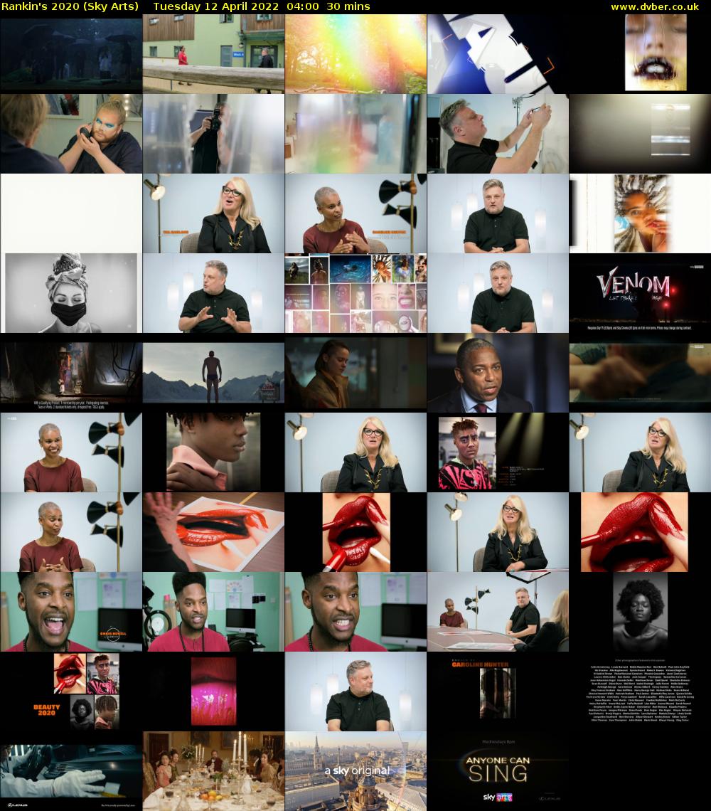 Rankin's 2020 (Sky Arts) Tuesday 12 April 2022 04:00 - 04:30
