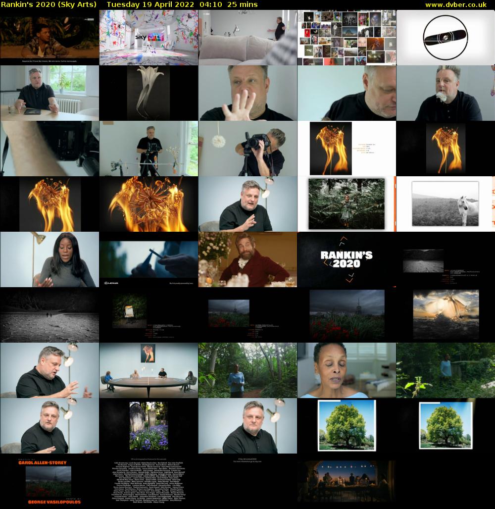 Rankin's 2020 (Sky Arts) Tuesday 19 April 2022 04:10 - 04:35
