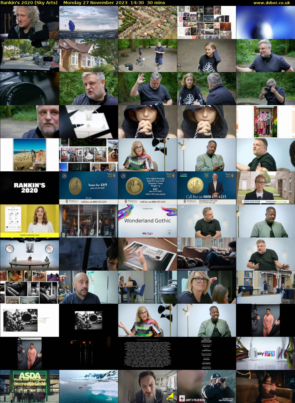 Rankin's 2020 (Sky Arts) Monday 27 November 2023 14:30 - 15:00