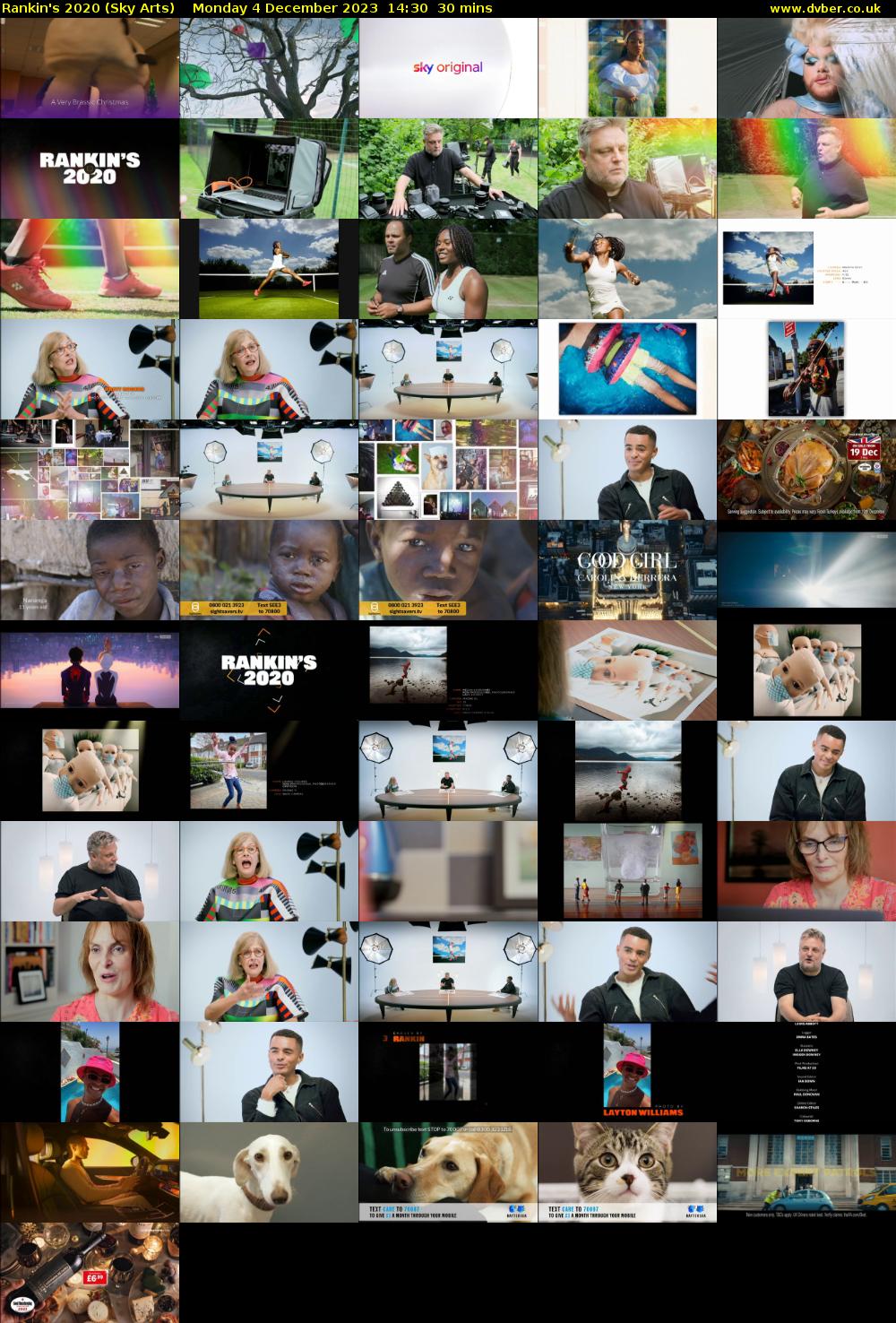 Rankin's 2020 (Sky Arts) Monday 4 December 2023 14:30 - 15:00