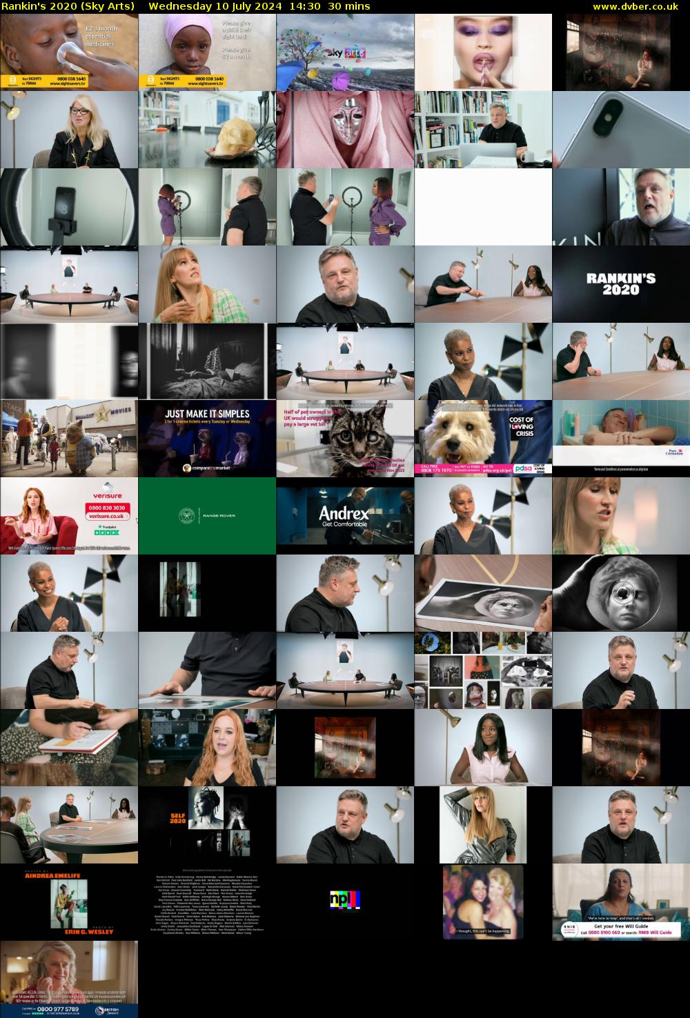 Rankin's 2020 (Sky Arts) Wednesday 10 July 2024 14:30 - 15:00