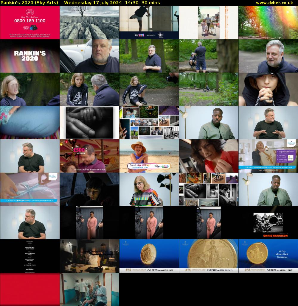 Rankin's 2020 (Sky Arts) Wednesday 17 July 2024 14:30 - 15:00