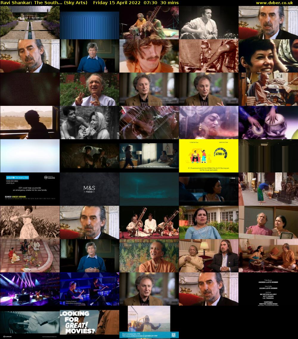 Ravi Shankar: The South... (Sky Arts) Friday 15 April 2022 07:30 - 08:00