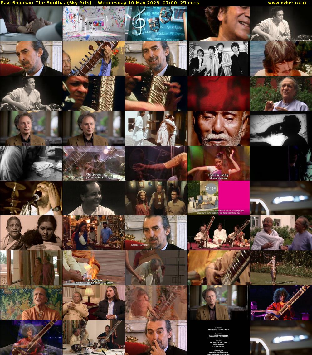 Ravi Shankar: The South... (Sky Arts) Wednesday 10 May 2023 07:00 - 07:25